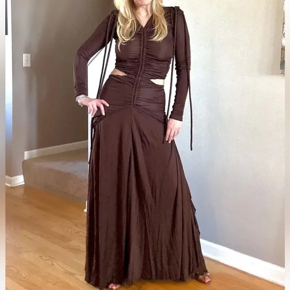 $1,690 Proenza Schouler Cinched Cutout Maxi Dress - Picture 8 of 8